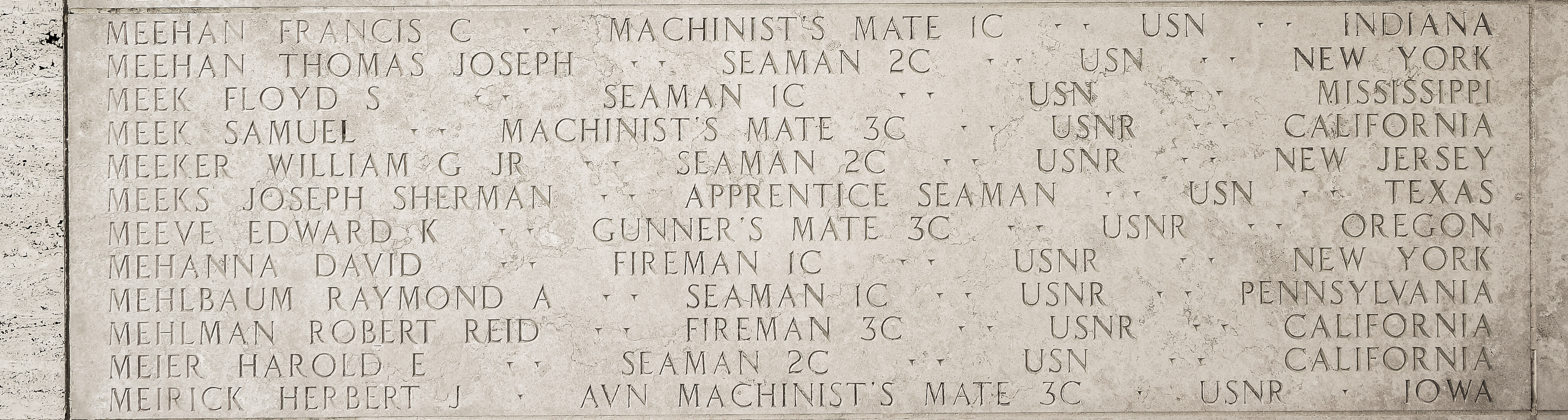 Joseph Sherman Meeks, Apprentice Seaman